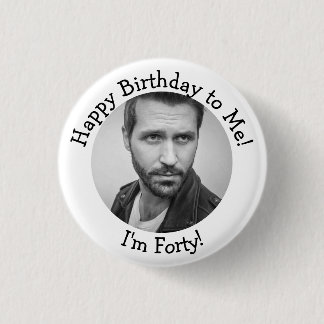 Personalized 40th Birthday Photo Button