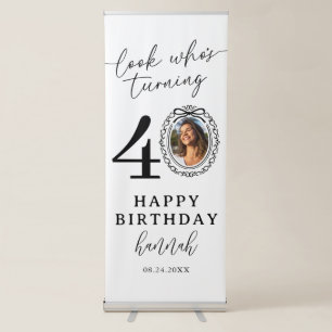 Personalized 40th Birthday Photo Retractable Banner