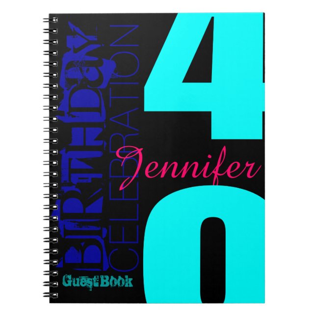 Personalized 40th Birthday POP Guest Book (Front)