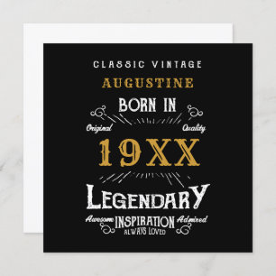 Personalized 40th Birthday Retro Black Gold Card