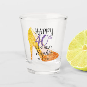 Personalized 40th Birthday Shot Glass