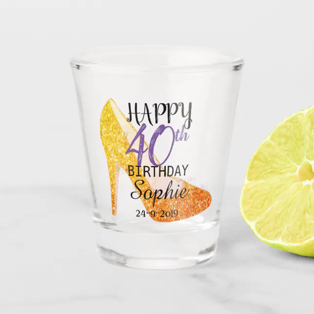 Personalized 40th Birthday Shot Glass | Zazzle