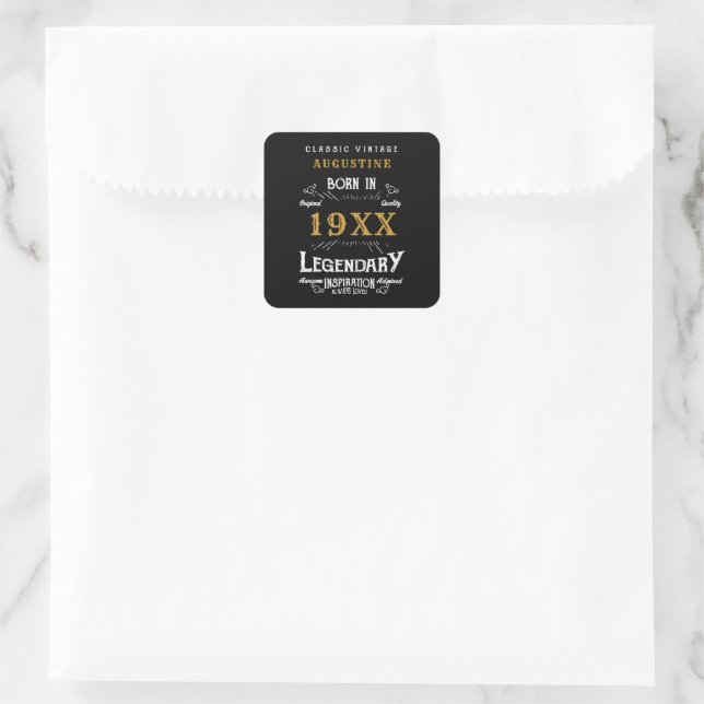 Personalized 40th Birthday Square Sticker (Bag)
