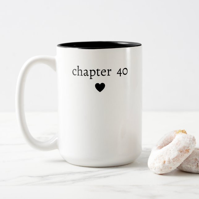 Personalized 40th Birthday Two-Tone Coffee Mug (With Donut)