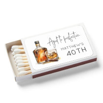 Personalized 40th Birthday Whiskey and Cigar Matchboxes