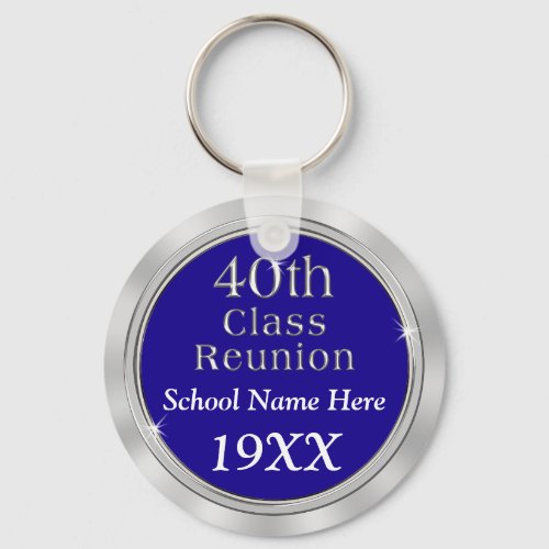 Personalized 40th Class Reunion Gifts Your Colors Keychain