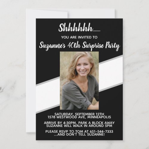 Personalized 40th Surprise Birthday Party Invite