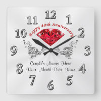 Personalized 40th Wedding Anniversary Gifts, Clock