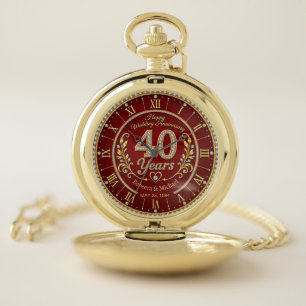 Personalized 40th Wedding Anniversary Pocket Watch