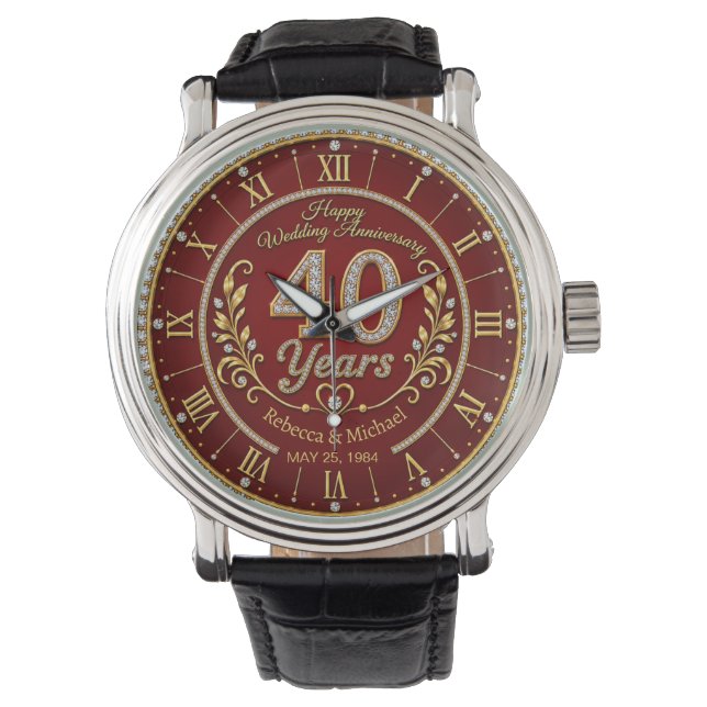 Personalized 40th Wedding Anniversary Watch (Front)