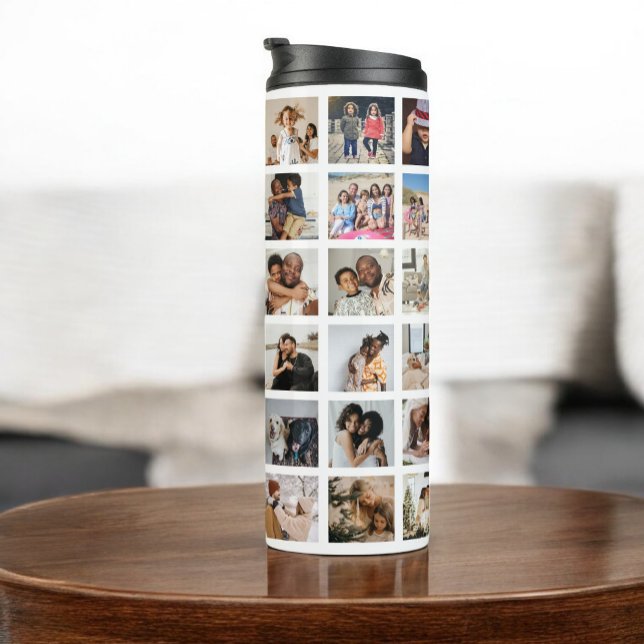 Personalized 42 Photo Collage Thermal Tumbler (Personalized 42 Photo Collage Thermal Tumbler by Ricaso. Add your own photographs, photo gift ideas)