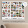 Personalized 45 Photo Collage Custom Color Faux Canvas Print