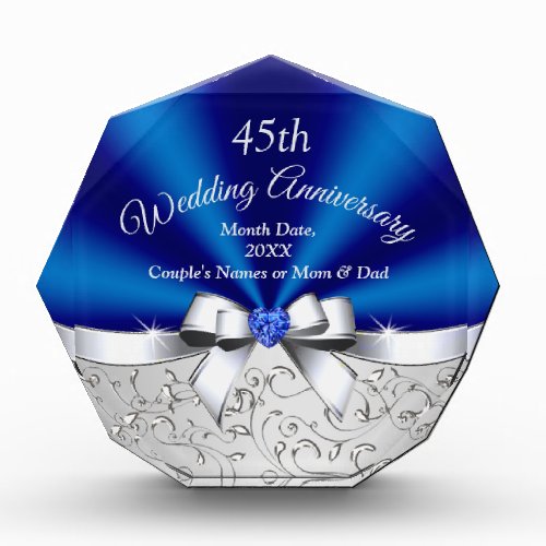 Personalized 45 Year Anniversary Gift for Parents