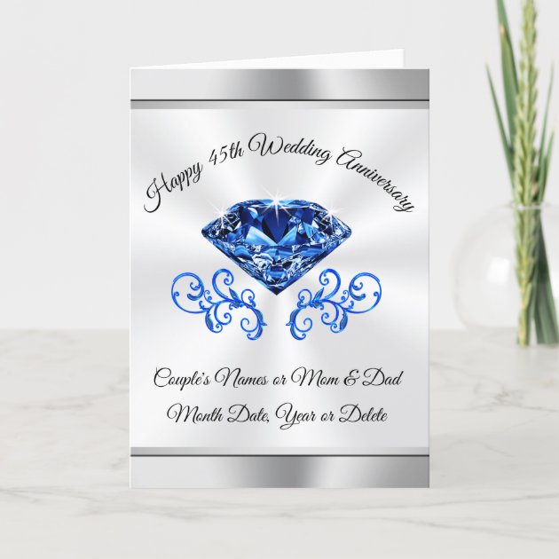 Personalised 15th Wedding Anniversary Card Printed Hearts for Wife or Husband