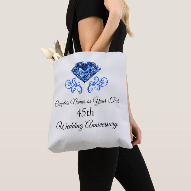 Personalized 45th Anniversary Gift for Wife Tote Bag (Close Up)