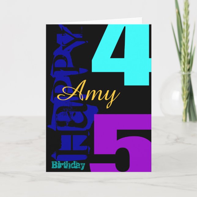 Personalized 45th Birthday POP Greeting Card (Front)