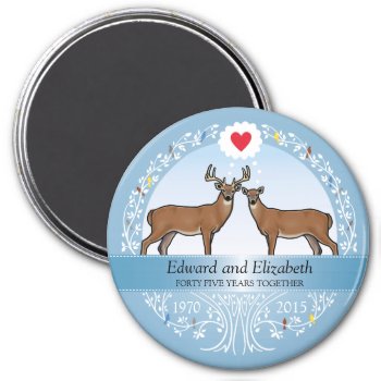 Personalized 45th Wedding Anniversary  Buck & Doe Magnet by DuchessOfWeedlawn at Zazzle