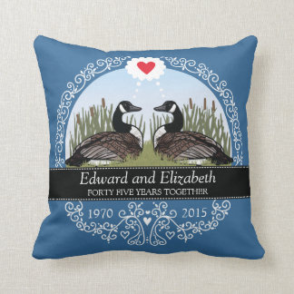 Personalized 45th Wedding Anniversary, Geese Throw Pillow