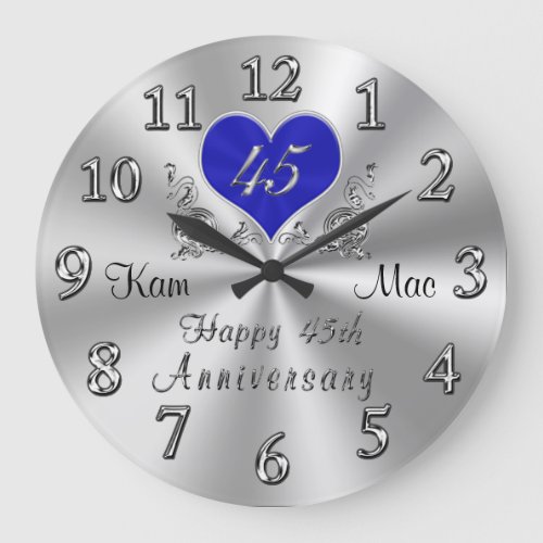 Personalized 45th Wedding Anniversary Gifts CLOCK