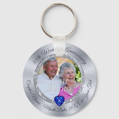 Personalized 45th Wedding Anniversary Party Ideas Keychain