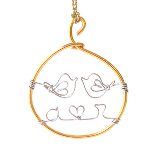 Personalized 4" Christmas Lovebirds Ornament (Front)