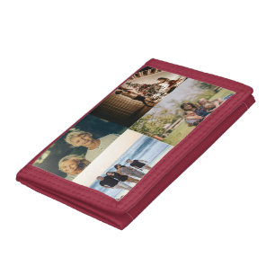 Personalized 4 Family Photo Collage Custom Tri-fold Wallet