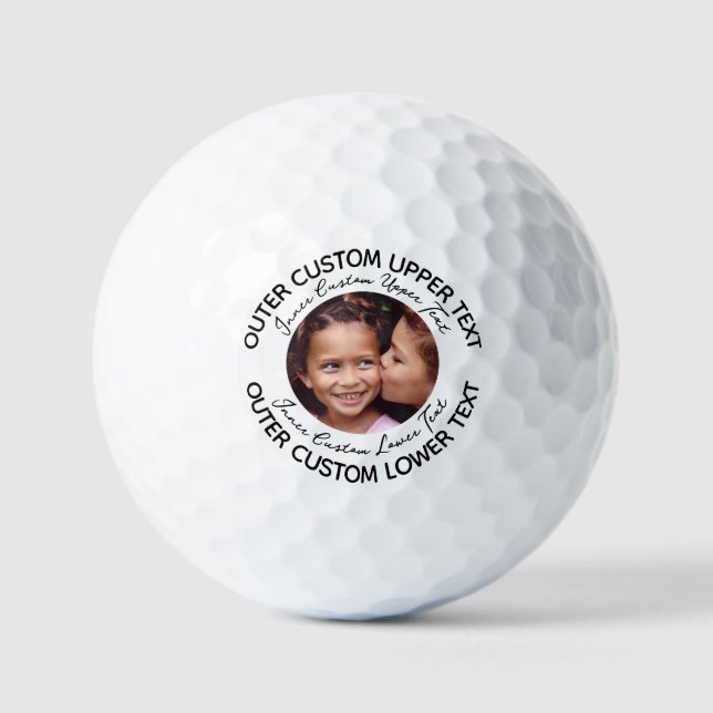 Personalized 4-Line Text Photo Logo Golf Balls (2) (Front)