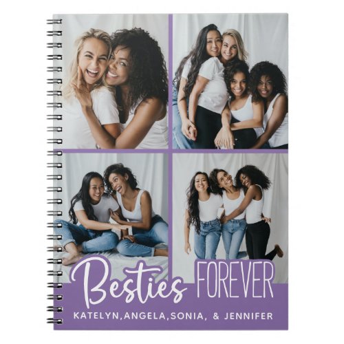 Personalized 4 Photo Collage Best Friends Forever Notebook