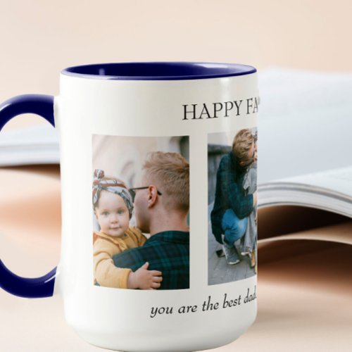 Personalized 4 Photo Collage Fathers Day Gift Mug
