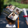 Personalized 4 Photo Collage Gold Graduation Cap Topper