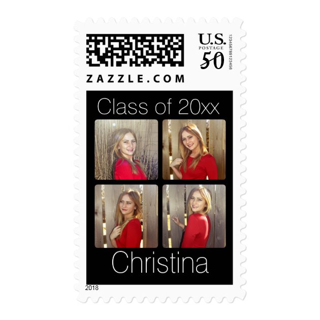Personalized 4 Photo Collage Graduation Postage