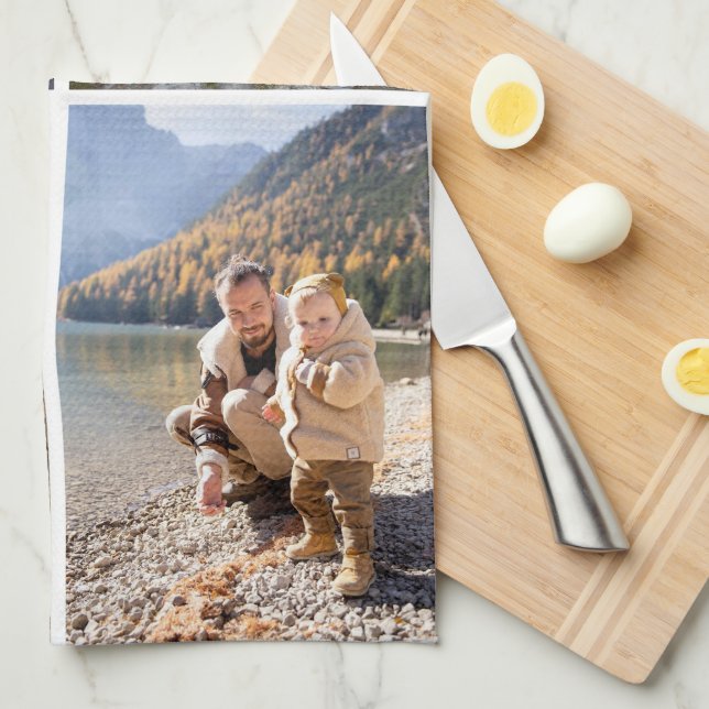 Personalized 4 Photo Collage Kitchen Towels (Quarter Fold)