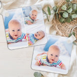 Personalized 4 Photo Collage Modern Newborn Baby  Keychain<br><div class="desc">Introducing the perfect keepsake for new parents or anyone wanting to carry a piece of love wherever they go—a Photo Collage Keychain. This charming accessory is designed to hold the precious memories of your newborn and is an ideal gift for baby showers or to celebrate the arrival of a new...</div>