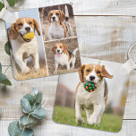 Personalized 4 Photo Collage Modern Pet Puppy Dog Keychain<br><div class="desc">Introducing our Double-Sided Photo Collage Keychain, the perfect accessory to keep your cherished memories close, wherever you go. This modern and simple keychain elegantly displays your favorite photos, creating a unique keepsake that doubles as a stylish accessory. Photo Capacity: Showcase up to four photos in a stunning collage format, you'll...</div>