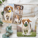 Personalized 4 Photo Collage Modern Pet Puppy Dog Keychain<br><div class="desc">Keep your beloved memories close at hand with our Customized Double-Sided Photo Keychain. This charming accessory allows you to display a collage of four of your favorite photos, making it the perfect keepsake for pet lovers and owners alike. Whether you want to showcase adorable snapshots of your dog or puppy,...</div>