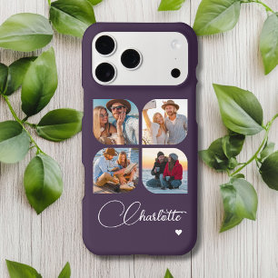 Personalized 4 Photo Collage Name iPhone 17 Pro Max Case