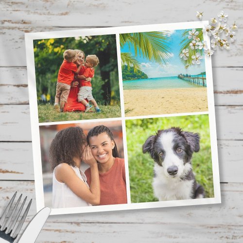 Personalized 4 Photo Collage Napkins