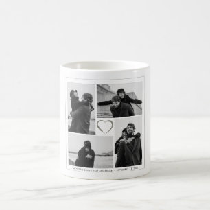 Personalized 4 Photo Collage Wedding Anniversary Coffee Mug