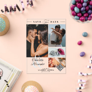 Personalized 4 Photo Collage Wedding Save the Date