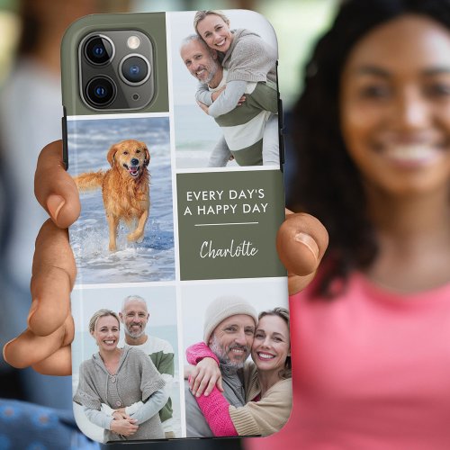 Personalized 4 Photo Collage with Positive Quote iPhone 11 Pro Max Case