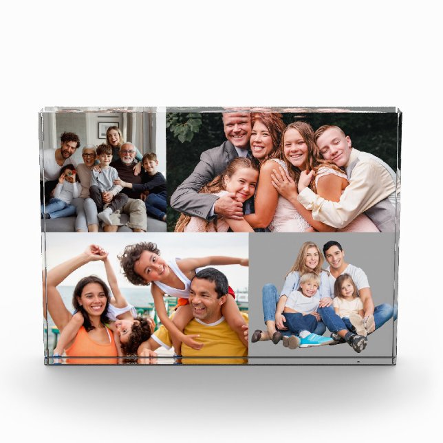Personalized 4-Photo Family Acrylic Block (Front)