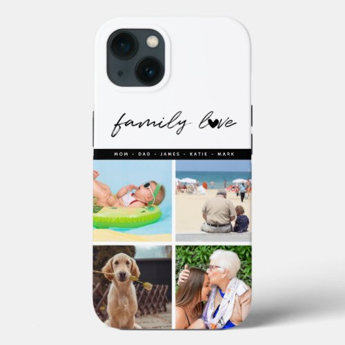 Personalized 4 Photo Family Love Memories Keepsake iPhone 13 Case