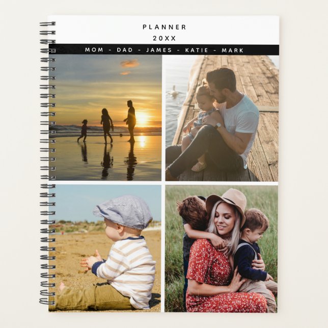 Personalized  4 Photo Family Love Memories  Planner (Front)
