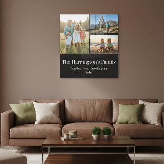 Personalized 4 Photo Family Name Acrylic Wall Art