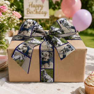 Personalized 4 Photo Pet Collage Custom Satin Ribbon