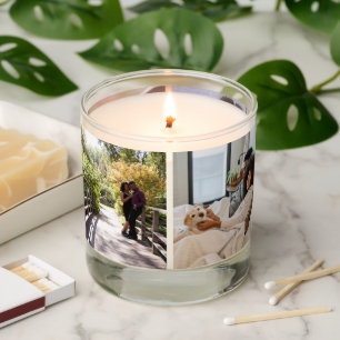 Personalized 4 Photo Template Collage Scented Candle