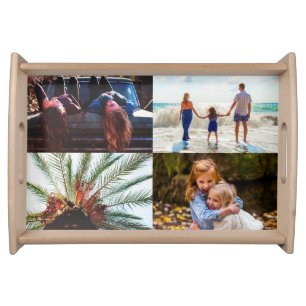 Personalized 4 Photo Template Food Snack Tray