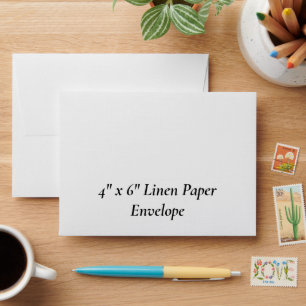 Personalized 4" x 6" Linen Paper Envelope
