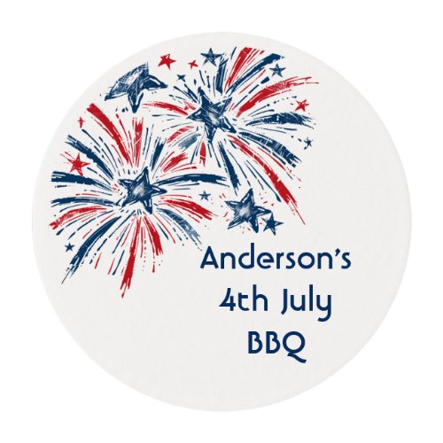 Personalized 4th July Edible Frosting Rounds