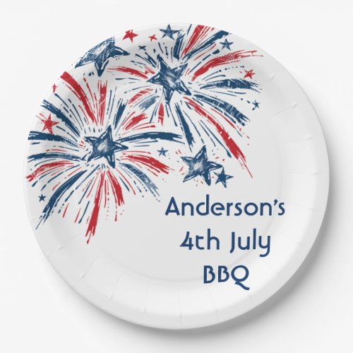 Personalized 4th July Paper Plates